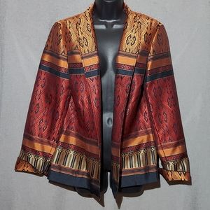 Coldwater Creek open tapestry jacket blazer sz 10